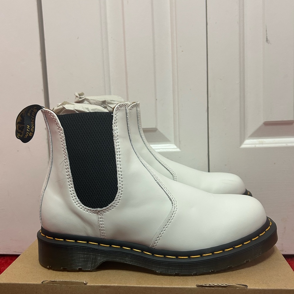Dr. Martens White Chelsea Boots